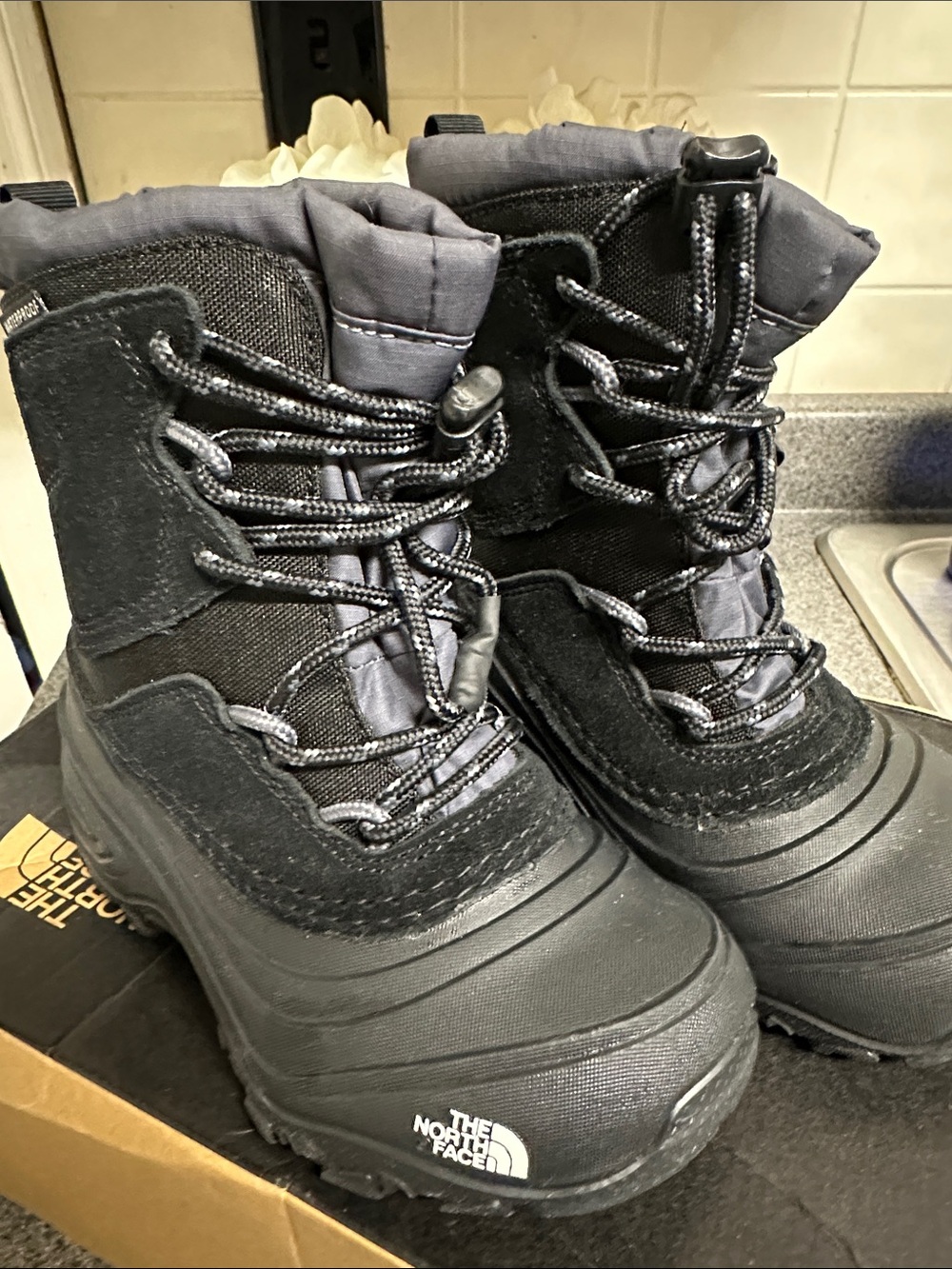 The North Face Kid's Black Insulated Winter Boots
